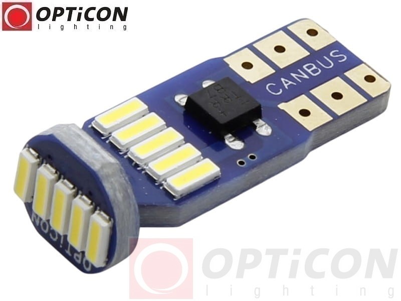 Żarówka Led W5W T10 12V DC 15x SMD 3014 Biały Neutralny 4500K OPTICON PREMIUM