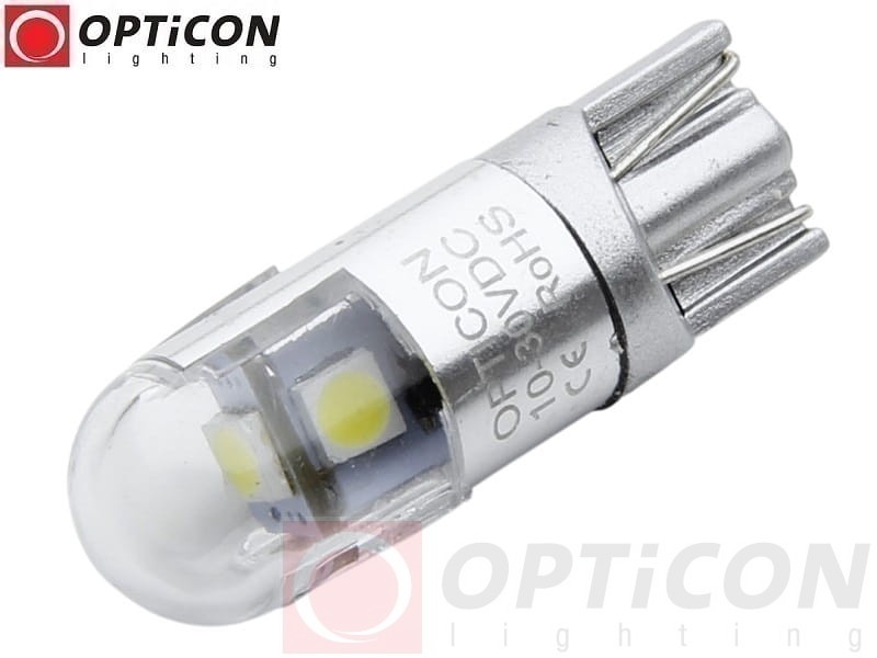 Żarówka Led W5W T10 12V DC 3x SMD3030 Biały Zimny 6000K OPTICON PREMIUM