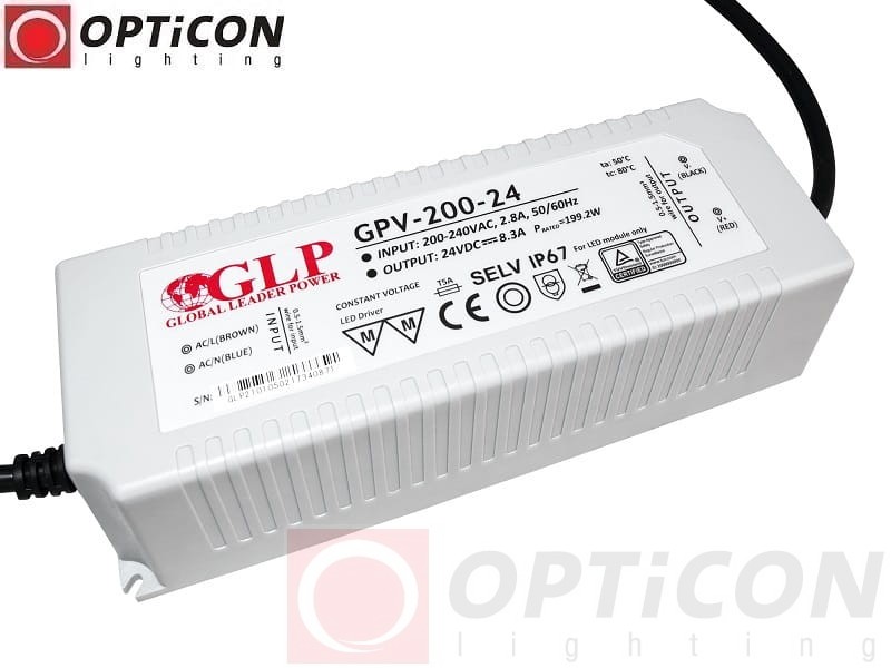 Zasilacz GLP GPV-200-24 8,3A 200W do Taśm Led z 230V do 24V Wodoszczelny IP67