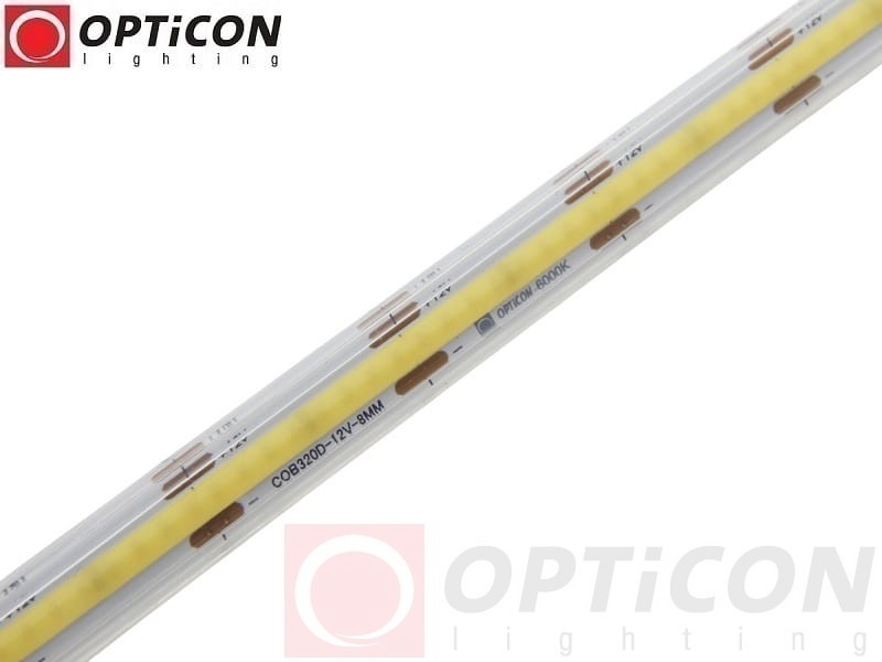 Taśma LED 12V COB 1600 SMD 10mm IP68 8W/m Biały Zimny 6000K OPTICON PREMIUM