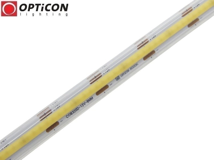 Taśma LED 12V COB 1600 SMD 10mm IP68 8W/m Biały Zimny 6000K OPTICON PREMIUM