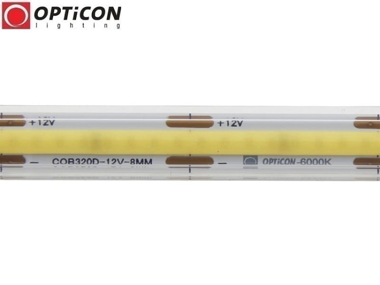 Taśma LED 12V COB 1600 SMD 10mm IP68 8W/m Biały Zimny 6000K OPTICON PREMIUM