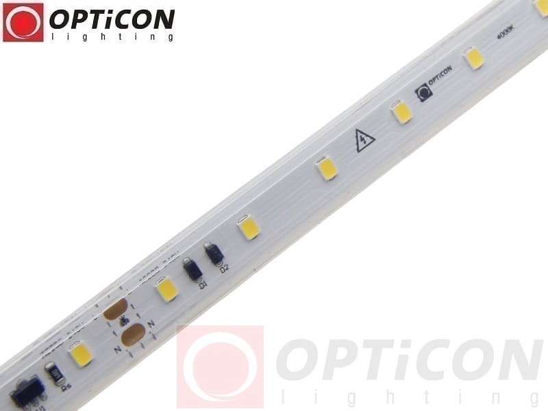 Taśma LED 230V AC Biały Neutralny 4000K 7W/m IP68 12mm 300 SMD 2835 OPTICON PREMIUM