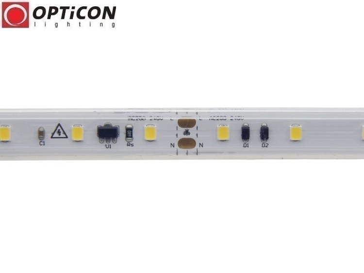 Taśma LED 230V AC Biały Neutralny 4000K 7W/m IP68 12mm 300 SMD 2835 OPTICON PREMIUM