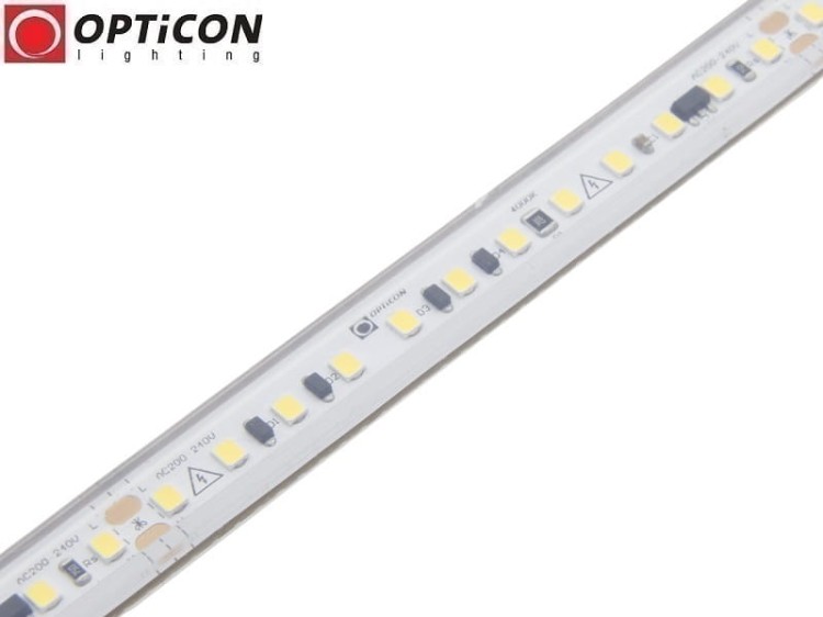 Taśma LED 230V AC Biały Ciepły 2700K 14W/m IP68 12mm 600 SMD 2835 OPTICON PREMIUM
