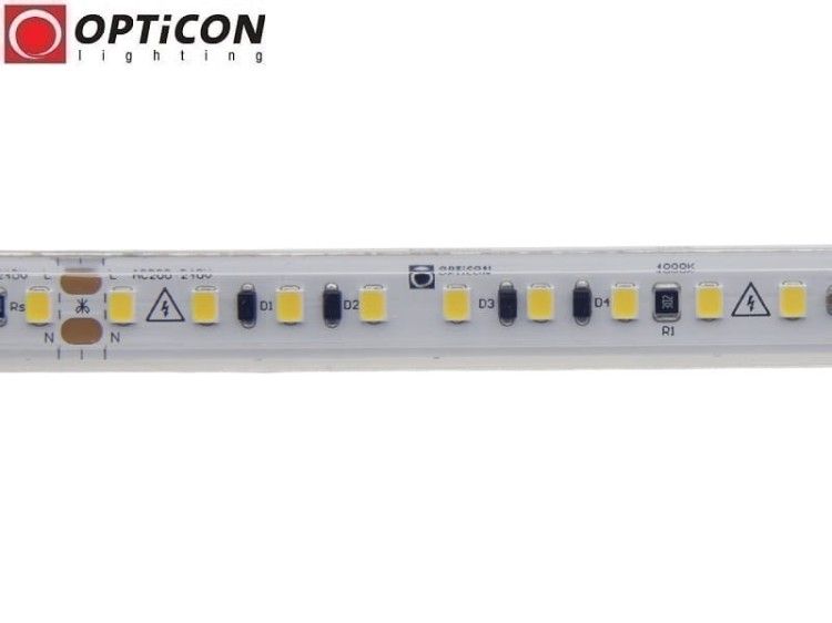 Taśma LED 230V AC Biały Ciepły 2700K 14W/m IP68 12mm 600 SMD 2835 OPTICON PREMIUM