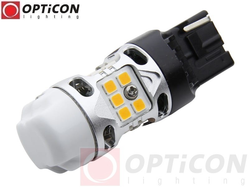 Żarówka Led Wy21W T20 7440 12V SMD3030 POMARAŃCZOWY CANBUS OPTICON PREMIUM