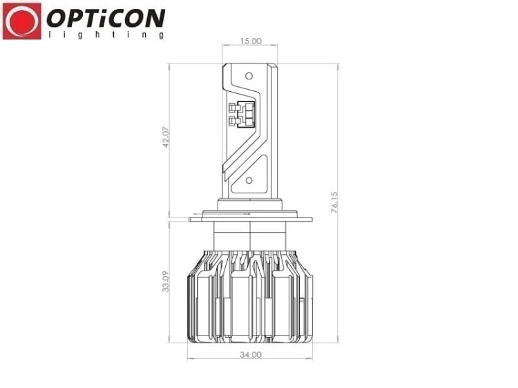 Dacia Duster I - Światła mijania LED H7 12V DC 6500K OPTICON PREMIUM - zestaw 2 sztuki