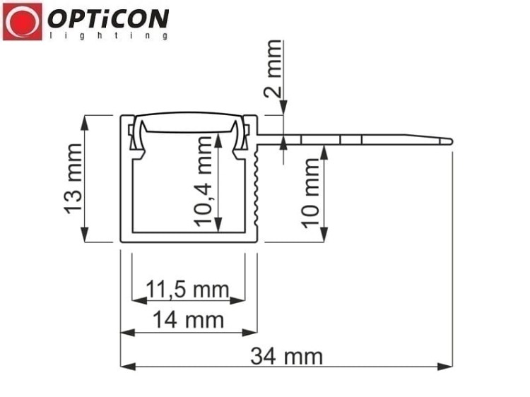 Profil LED GK Slim Single Srebrny aluminium anodowane - 200 cm