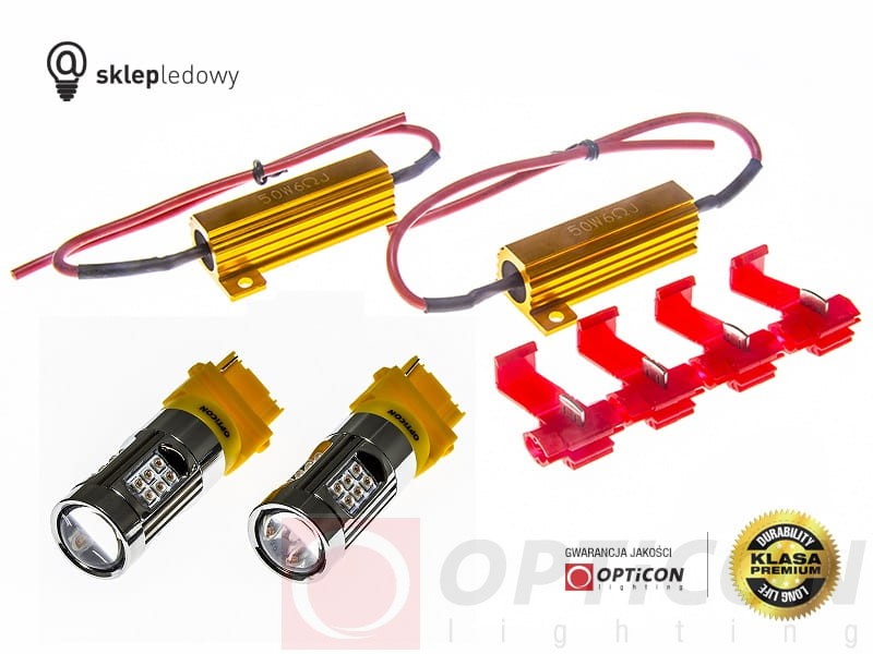 Toyota Sienna USA - Światła kierunkowskazów LED P27W 3156 CANBUS Opticon Premium - Zestaw 2 żarówki