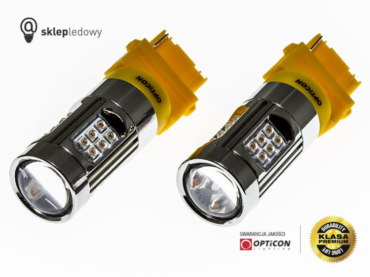 Toyota Sienna USA - Światła kierunkowskazów LED P27W 3156 CANBUS Opticon Premium - Zestaw 2 żarówki