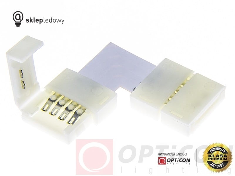 Konektor "L" Kąt prosty dla Taśm Led 10mm RGB IP20