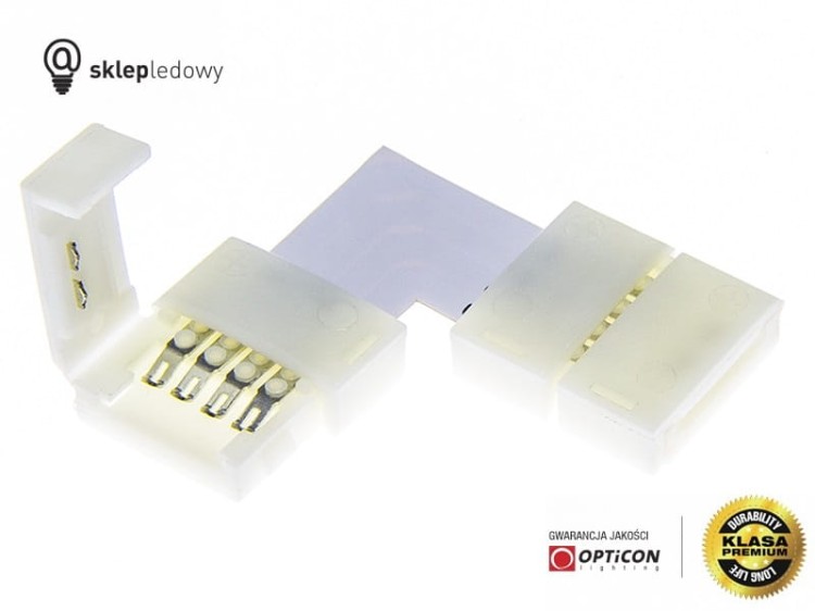 Konektor "L" Kąt prosty dla Taśm Led 10mm RGB IP20