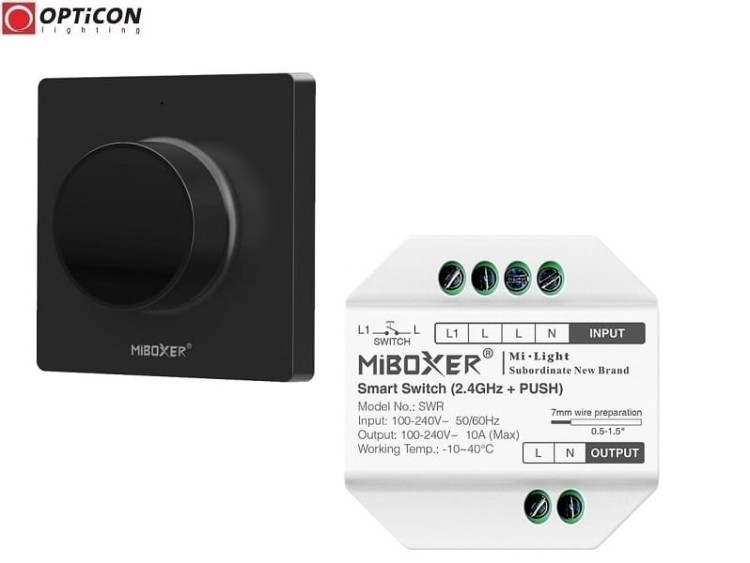 Bezprzewodowy włącznik 230V AC 10A Miboxer Pilot Radiowy 1 strefowy Czarny