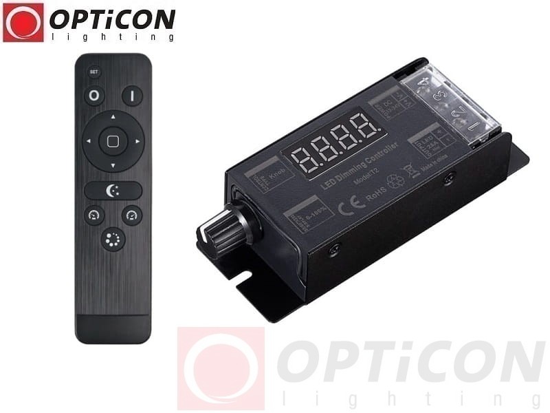 Sterownik Taśm LED MONO OPTICON Radiowy 25A 12V / 24V DC Pilot Jednostrefowy