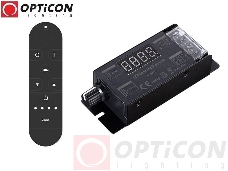 Sterownik Taśm LED MONO OPTICON Radiowy 25A 12V / 24V DC Pilot Wielostrefowy