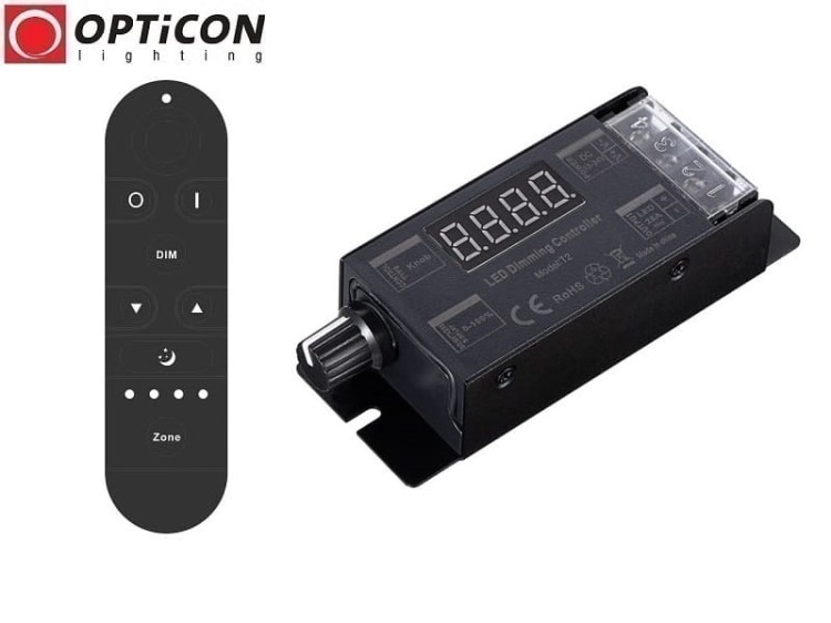 Sterownik Taśm LED MONO OPTICON Radiowy 25A 12V / 24V DC Pilot Wielostrefowy
