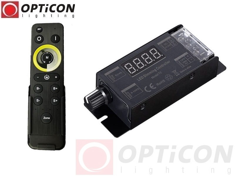 Sterownik Taśm LED MONO OPTICON Radiowy 25A 12V / 24V DC Pilot Wielostrefowy
