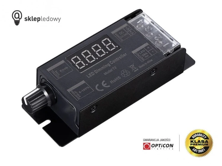 Sterownik Taśm LED MONO OPTICON Radiowy 25A 12V / 24V DC Pilot Wielostrefowy
