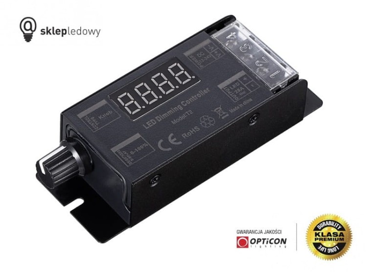 Sterownik Taśm LED MONO OPTICON Radiowy 25A 12V / 24V DC Pilot Jednostrefowy
