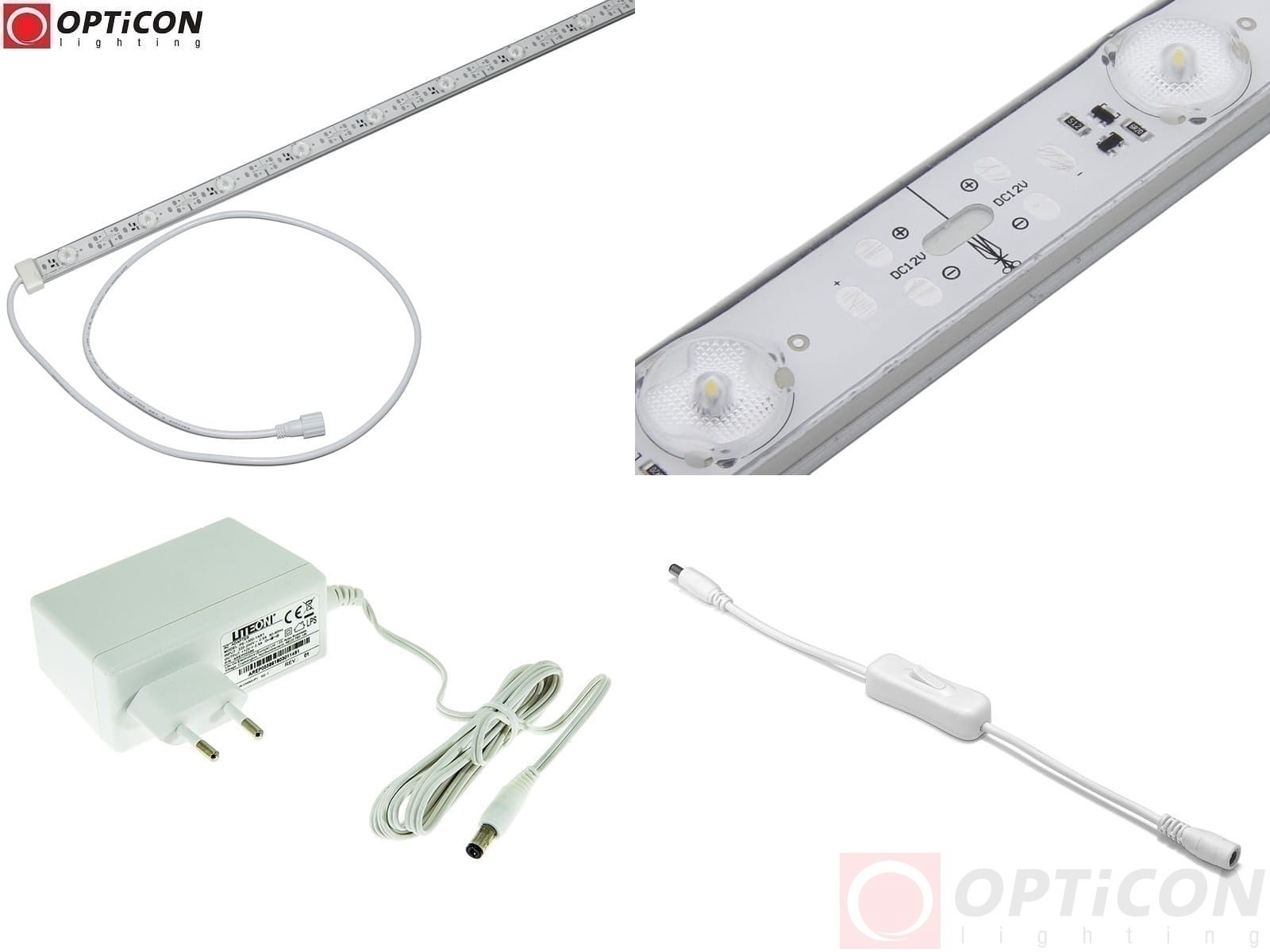 Lampa Liniowa LED IP67 100cm 16W 180st 14x SMD3030 Biały Zimny 10000K z zasilaczem 230V