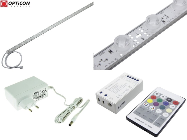 Lampa Liniowa LED IP67 100cm 18W 10x60st 18x SMD3030 Wielokolorowa RGB z zasilaczem 230V