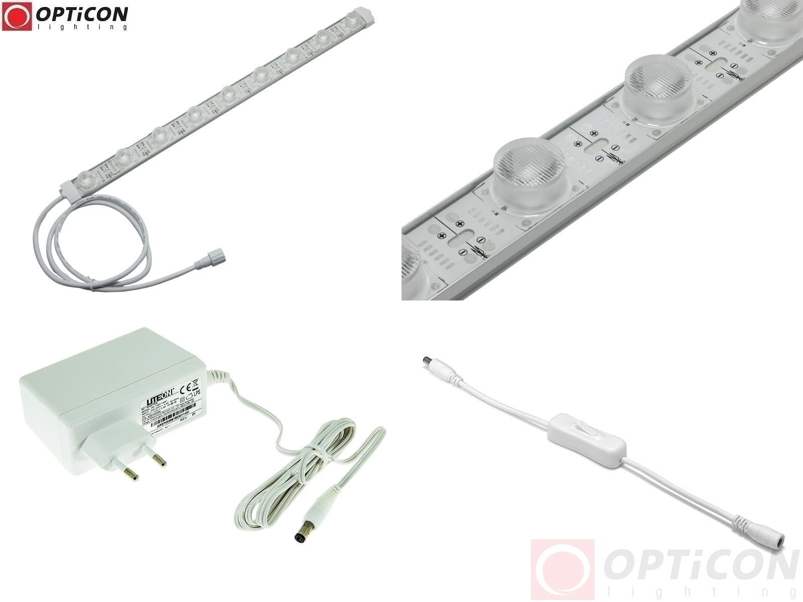 Lampa Smugowa LED IP67 50cm 14W 10x60st 9x SMD3030 Biały Zimny 6000K z zasilaczem 230V