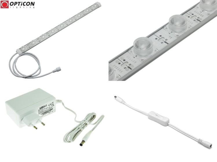 Lampa Smugowa LED IP67 50cm 14W 10x60st 9x SMD3030 Biały Zimny 6000K z zasilaczem 230V