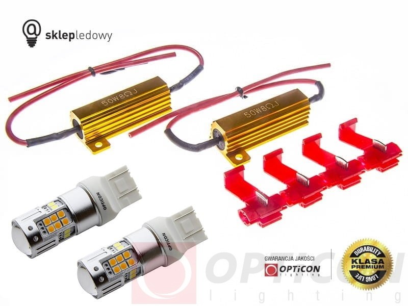 Dodge Ram 1500 USA - Światła postojowe i kierunkowskazów Dual Color LED W21/5W 7443 T20 Opticon Premium - Zestaw 2 żarówki