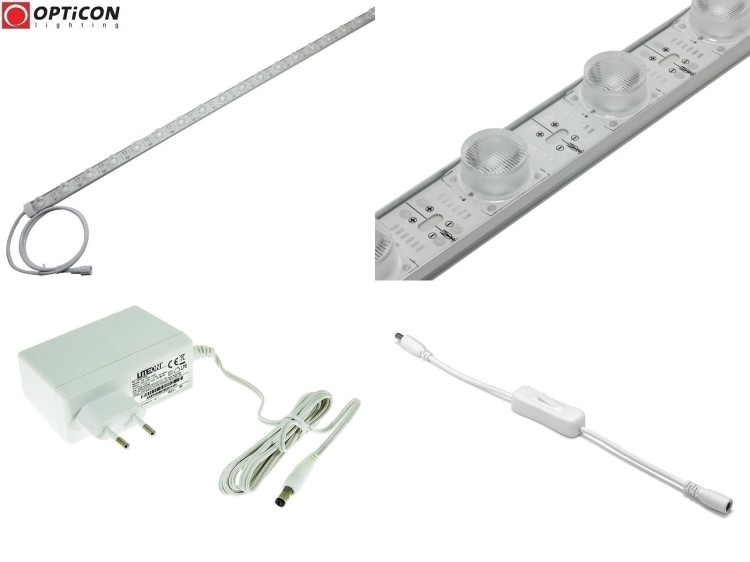 Lampa Liniowa LED IP67 100cm 28W 10x60st 18x SMD3030 Biała Zimna 6000K z zasilaczem 230V