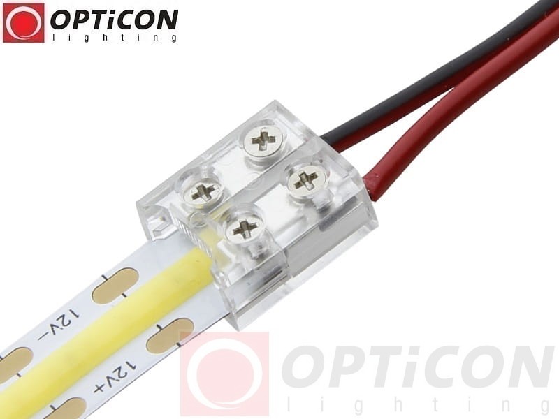 Konektor Taśm LED 8mm Skręcany Premium - Połączenie taśma-przewód