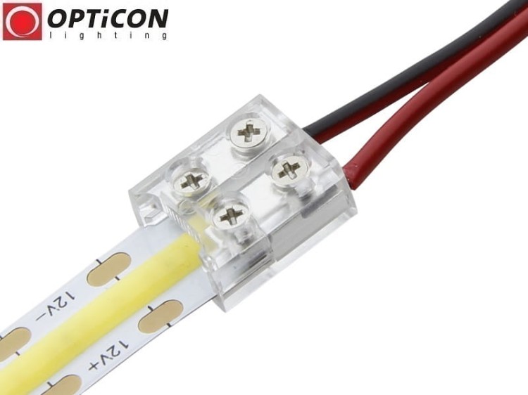 Konektor Taśm LED 8mm Skręcany Premium - Połączenie taśma-przewód