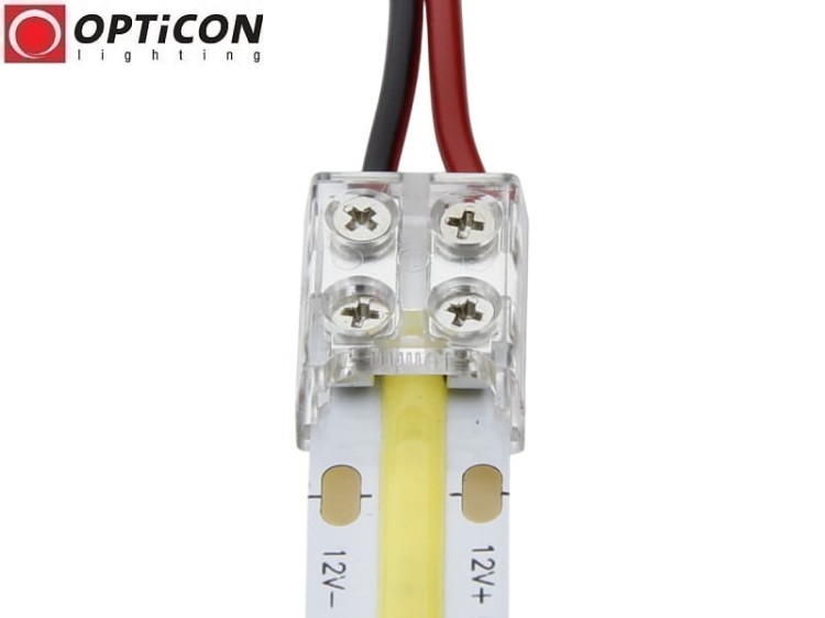 Konektor Taśm LED 10mm Skręcany Premium - Połączenie taśma-przewód