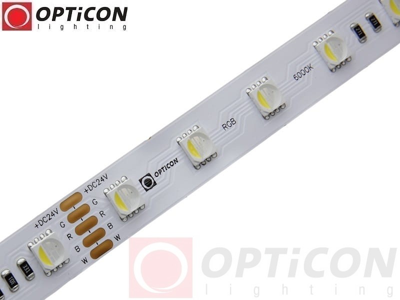 Taśma LED 24V 300x SMD 5050 4in1 12mm IP20 19,2W RGBW + Biały Zimny 6000K OPTICON PREMIUM