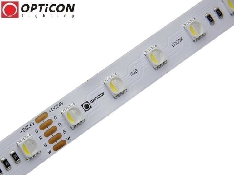 Taśma LED 24V 300x SMD 5050 4in1 12mm IP20 19,2W RGBW + Biały Zimny 6000K OPTICON PREMIUM