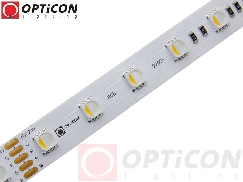 Taśma LED 24V 300x SMD 5050 4in1 12mm IP20 19,2W RGBW + Biały Ciepły 2700K OPTICON PREMIUM