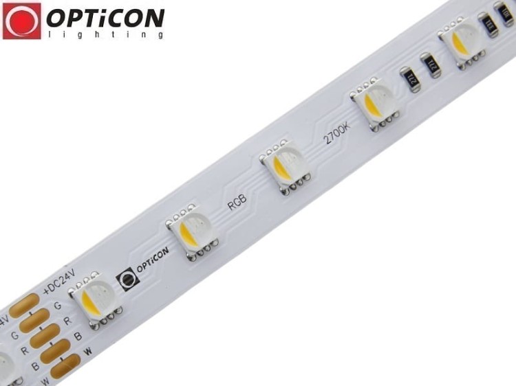 Taśma LED 24V 300x SMD 5050 4in1 12mm IP20 19,2W RGBW + Biały Ciepły 2700K OPTICON PREMIUM
