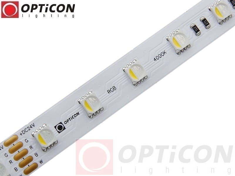Taśma LED 24V 300x SMD 5050 4in1 12mm IP20 19,2W RGBW + Biały Neutralny 4000K OPTICON PREMIUM