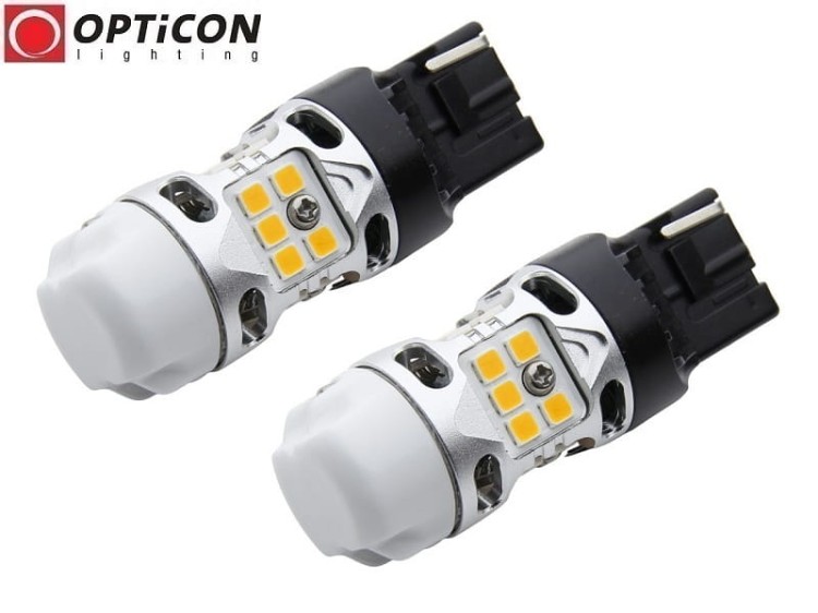 Fiat 500L - Światła kierunkowskazów LED Wy21W T20 CANBUS Opticon Premium - Zestaw 2 żarówki