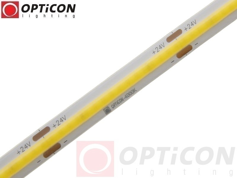Taśma LED 24V COB 1600 SMD 8mm IP65 8W/m Biały Neutralny 4000K OPTICON PREMIUM
