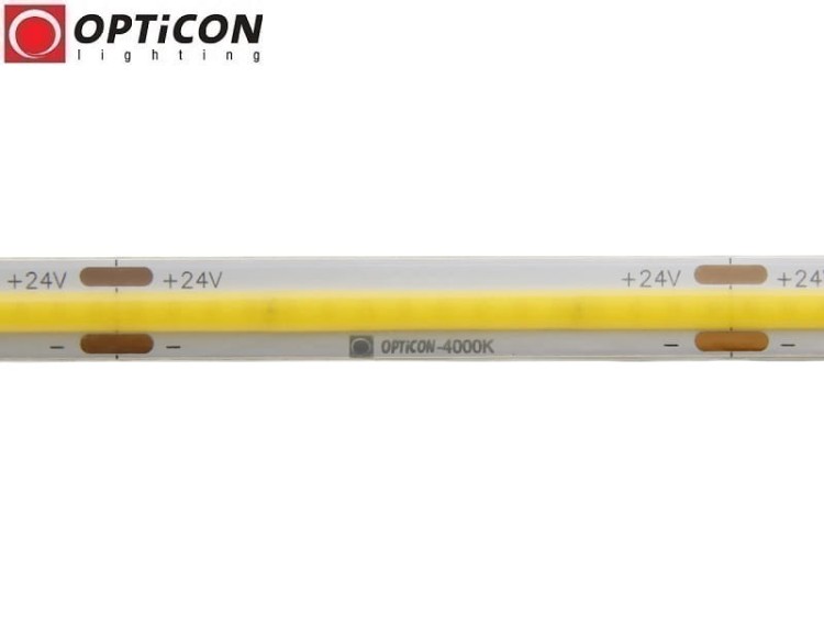 Taśma LED 24V COB 1600 SMD 8mm IP65 8W/m Biały Neutralny 4000K OPTICON PREMIUM