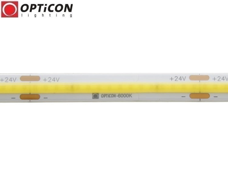 Taśma LED 24V COB 1600 SMD 8mm IP65 8W/m Biały Zimny 6000K OPTICON PREMIUM