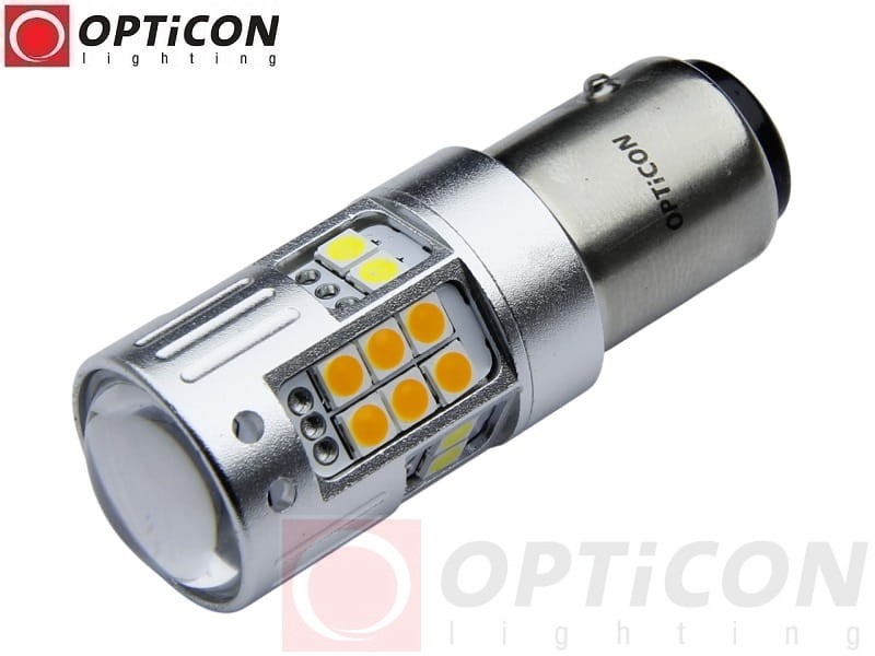 Żarówka Led P21/5W Bay15d 1157 30x SMD 3030 DUAL COLOR 6/24 CW OPTICON PREMIUM