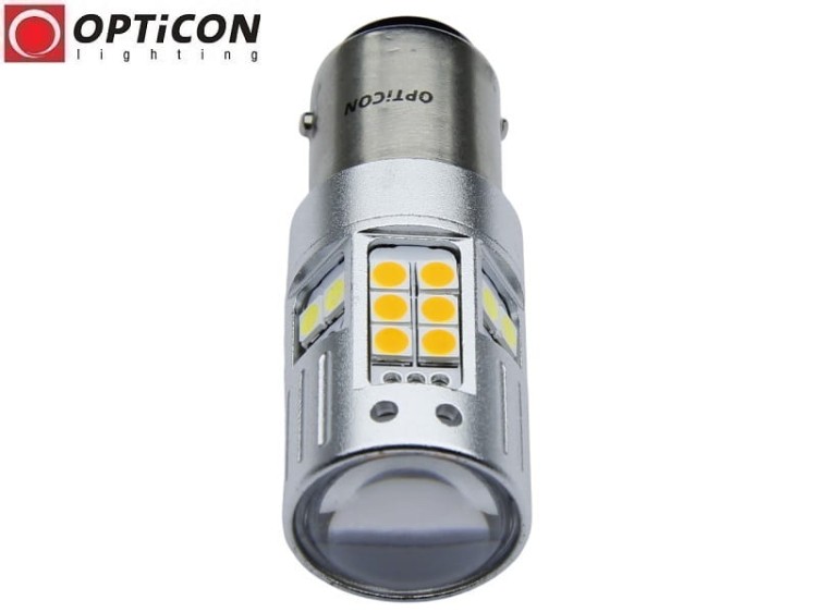 Żarówka Led P21/5W Bay15d 1157 30x SMD 3030 DUAL COLOR 6/24 CW OPTICON PREMIUM