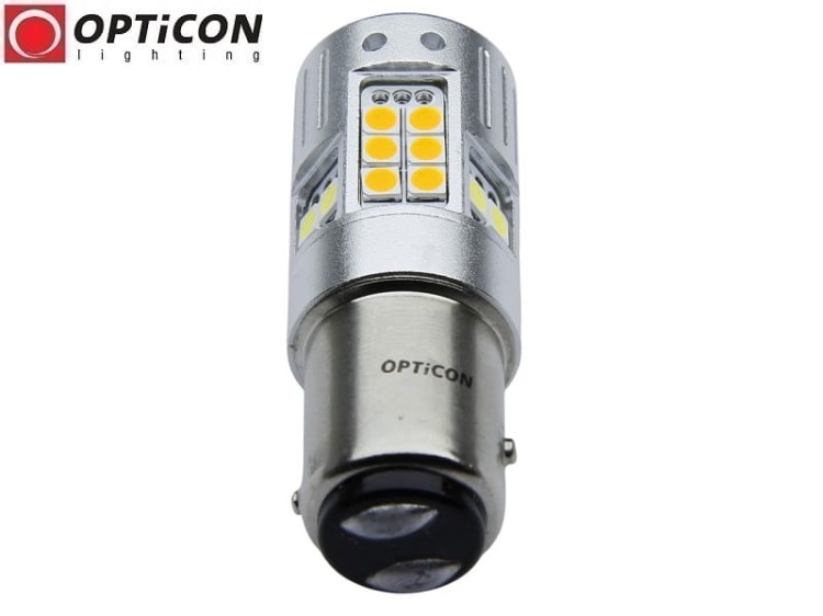 Żarówka Led P21/5W Bay15d 1157 30x SMD 3030 DUAL COLOR 6/24 CW OPTICON PREMIUM