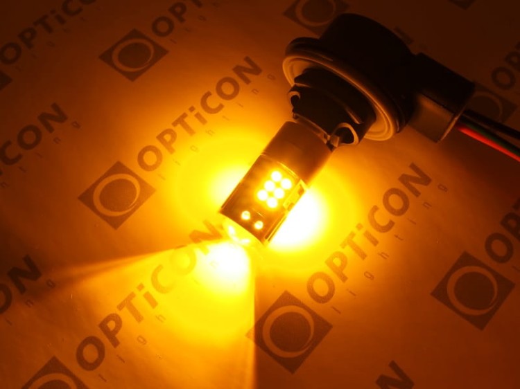 Żarówka Led P21/5W Bay15d 1157 30x SMD 3030 DUAL COLOR 6/24 CW OPTICON PREMIUM