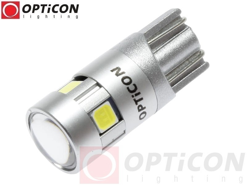 Żarówka Led W5W T10 5x SMD 3030 12V CANBUS Biały Zimny 8000K OPTICON PREMIUM