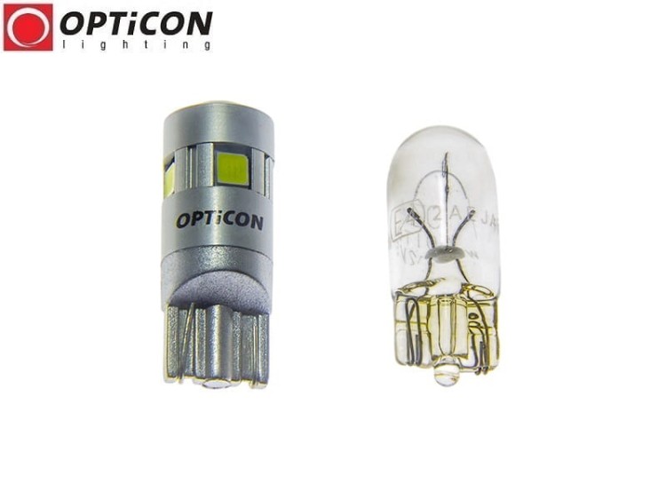 Żarówka Led W5W T10 5x SMD 3030 12V CANBUS Biały Zimny 8000K OPTICON PREMIUM