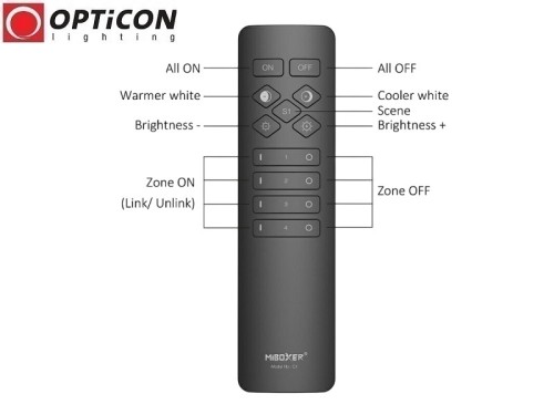 Pilot Milight / Miboxer C1 2in1 MONO / CCT 4x Strefowy Radiowy 2,4G