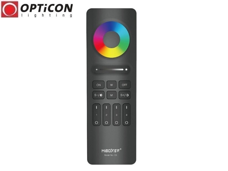 Pilot Milight / Miboxer C5 5in1 Mono / CCT / RGB / RGBW 4x Strefowy Radiowy 2,4G Czarny (1)